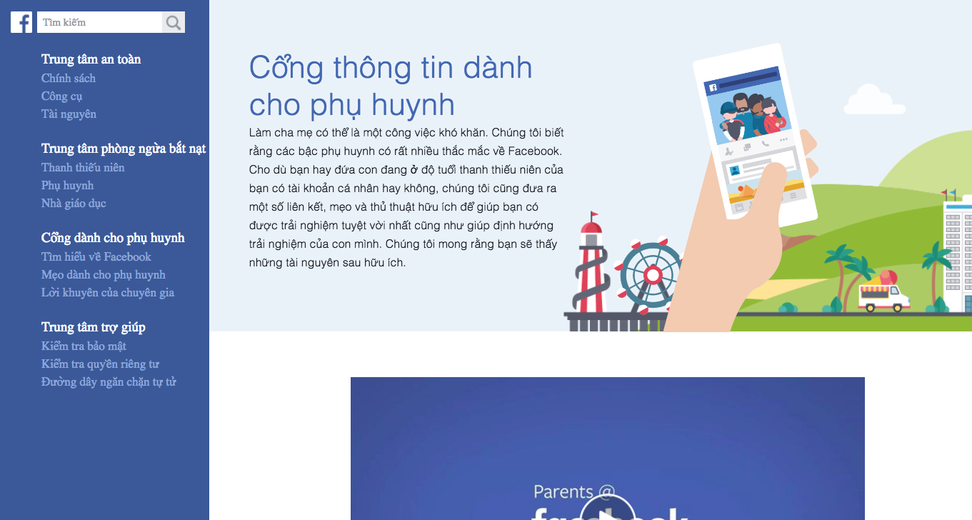 facebook mo cong thong tin giup phu huynh hieu va dinh huong cho con tre